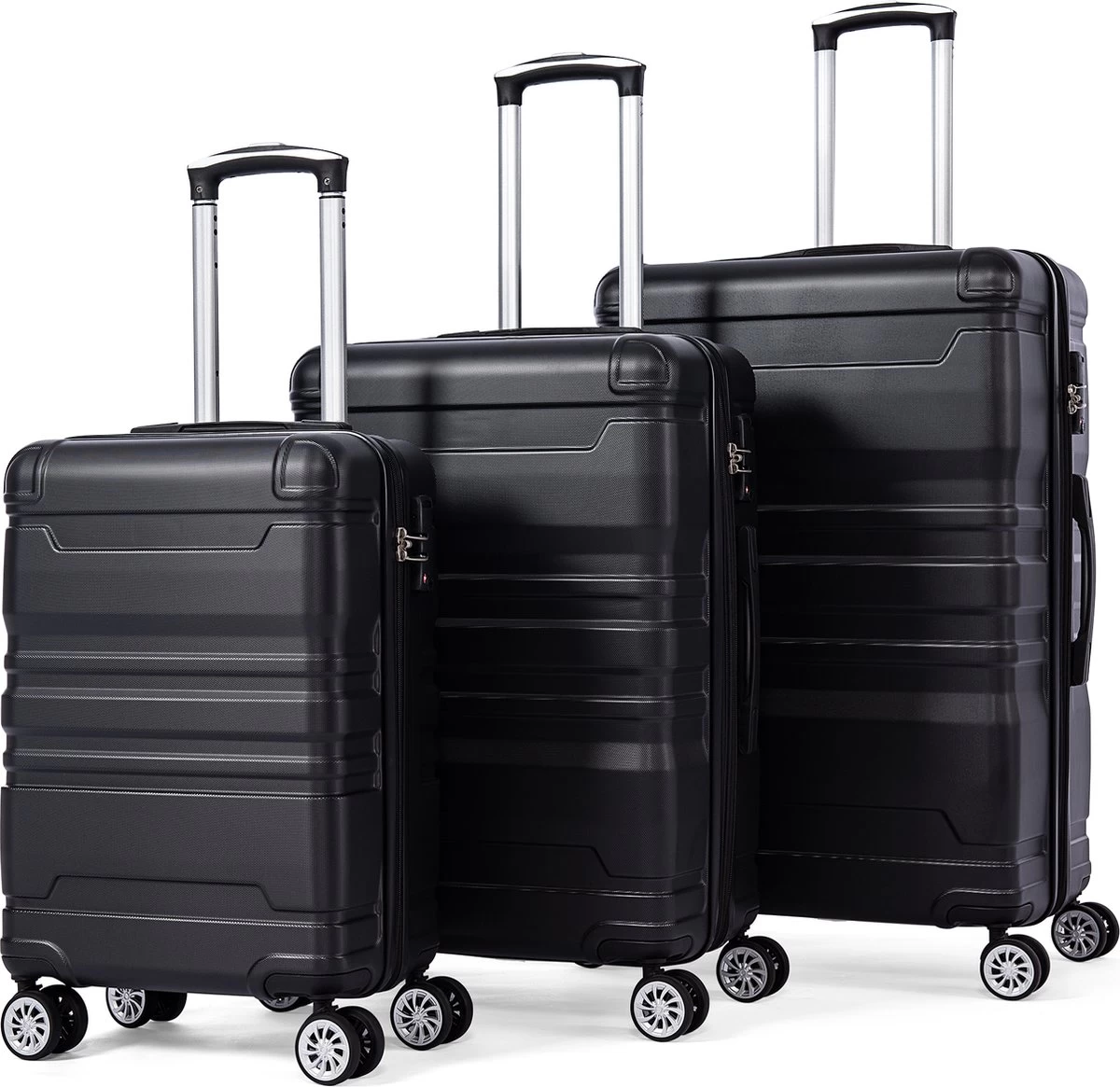 Merax 3-delig Kofferset Met TSA Slot - Trolleyset ABS 40L, 70L & 110 Liter - Zwart 1 Merax 3-delig Kofferset Met TSA Slot - Trolleyset ABS 40L, 70L & 110 Liter - Zwart