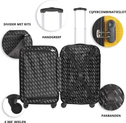 TravelZ Horizon Handbagagekoffer - 54cm Handbagage Trolley Met Gevoerde Binnenkant - Geel -Reisopslagwinkel 1200x1169 1