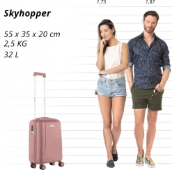 CarryOn Skyhopper Handbagage Koffer 55cm – TSA Trolley - Old Pink -Reisopslagwinkel 1200x1180