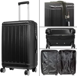 Travelsuitcase - Parma- Losse Reiskoffer - Polycarbonaat- Zwart - Hoogglans - Maat S / 42 Liter -Reisopslagwinkel 1200x1184 2