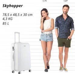 CarryOn Skyhopper Reiskoffer - 78cm TSA Trolley Met OKOBAN - Dubbele Wielen - Wit -Reisopslagwinkel 1200x1185 3