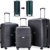 Legage Kofferset - Kofferset 3-Delig - Inclusief TSA Sloten - 1 Handbagage Koffer - Trolley - Zwart