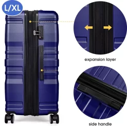 Merax 3-delig Kofferset Met TSA Slot - Trolleyset ABS 40L, 70L & 110 Liter - Blauw -Reisopslagwinkel 1200x1192 2