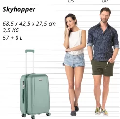 CarryOn Skyhopper Reiskoffer - 68.5cm TSA Trolley Met Expander En OKOBAN - Olijf -Reisopslagwinkel 1200x1194 2