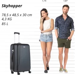 CarryOn Skyhopper Reiskoffer - 78cm TSA Trolley Met OKOBAN - Dubbele Wielen - Zwart -Reisopslagwinkel 1200x1195 2