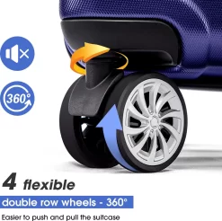 Merax 3-delig Kofferset Met TSA Slot - Trolleyset ABS 40L, 70L & 110 Liter - Blauw -Reisopslagwinkel 1200x1195 8