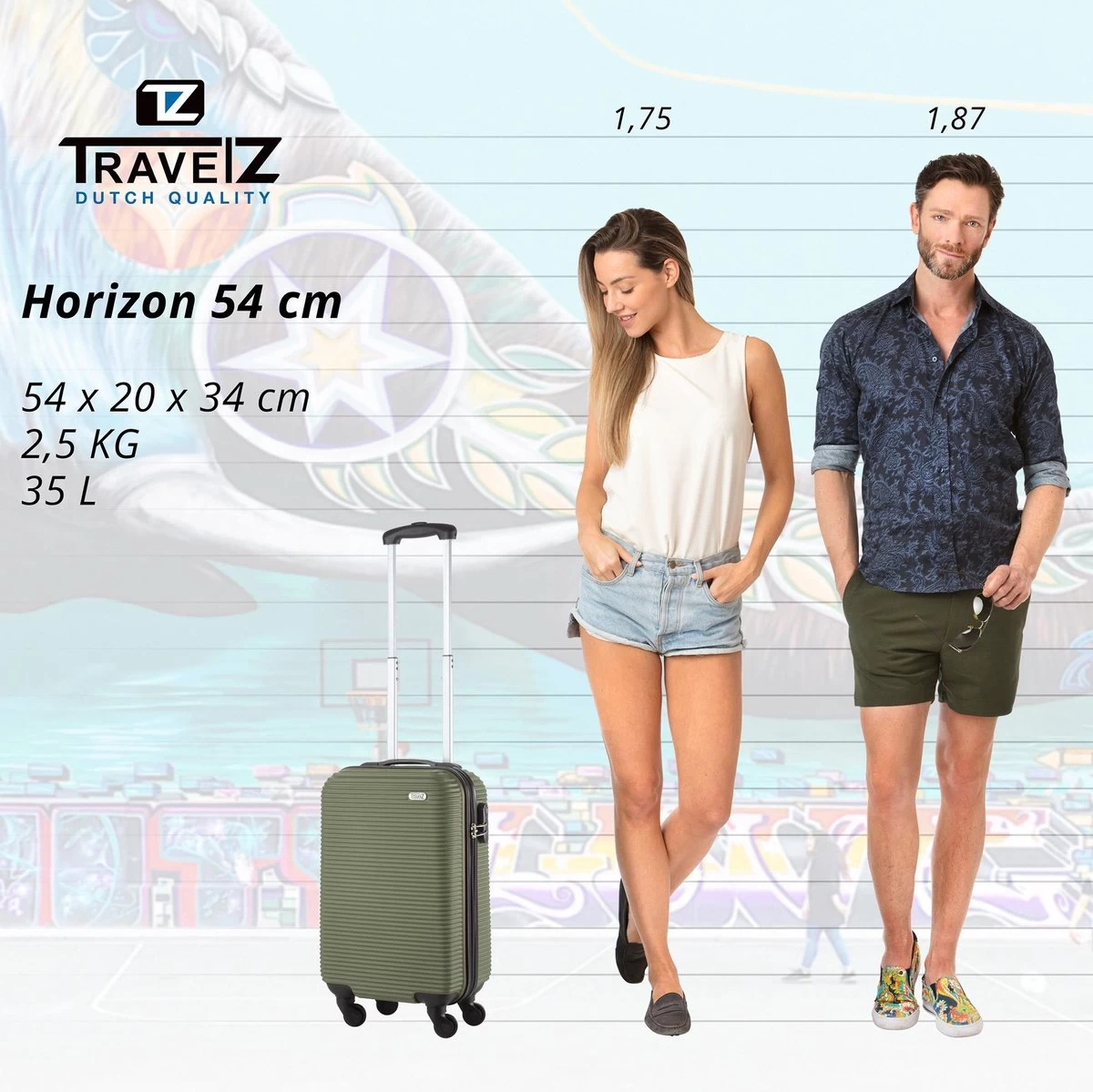 TravelZ Horizon Handbagagekoffer - 54cm Handbagage Trolley Met Gevoerde Binnenkant - Groen 8 TravelZ Horizon Handbagagekoffer - 54cm Handbagage Trolley Met Gevoerde Binnenkant - Groen - Afbeelding 8