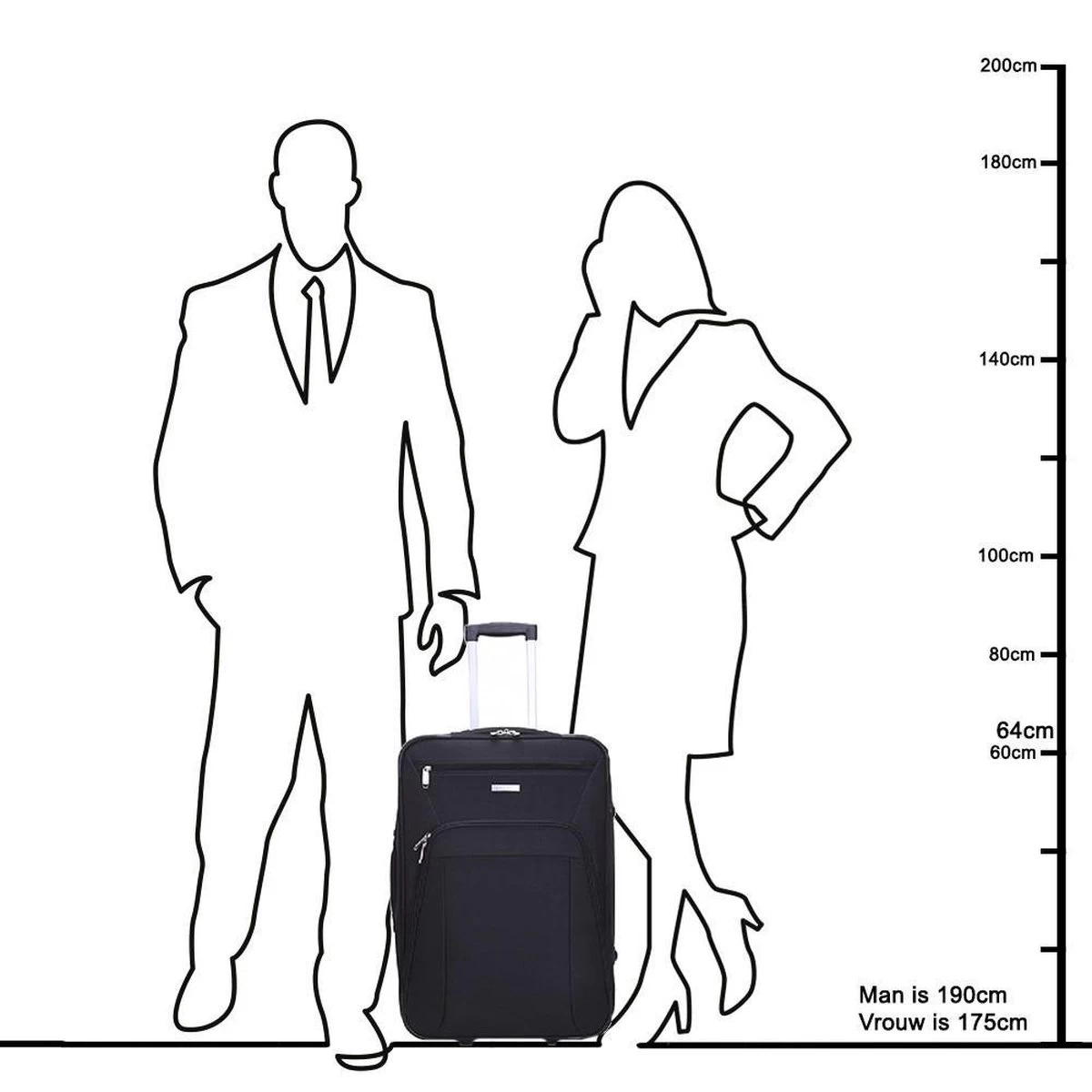 Decent Basic-Line Medium Trolley 63 Cm - Donkerblauw 9 Decent Basic-Line Medium Trolley 63 Cm - Donkerblauw - Afbeelding 9