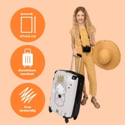 NoBoringSuitcases.com® Koffer Groot - Prinses - Bloemen - Kroon - Meisje - Sterren - Trolley Koffer Met TSA-slot - Met Wielen - 90 Liter - Reiskoffer - 66 Cm -Reisopslagwinkel 1200x1200 1148