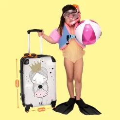 NoBoringSuitcases.com® Koffer Groot - Prinses - Bloemen - Kroon - Meisje - Sterren - Trolley Koffer Met TSA-slot - Met Wielen - 90 Liter - Reiskoffer - 66 Cm -Reisopslagwinkel 1200x1200 1151