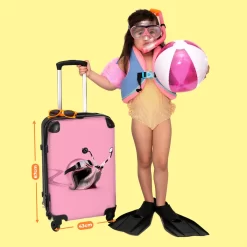 NoBoringSuitcases.com® Koffer Groot - Slak - Roze - Meisjes - Racen - Trolley Koffer Met TSA-slot - Met Wielen - 90 Liter - Reiskoffer - 66 Cm -Reisopslagwinkel 1200x1200 1172