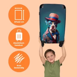 NoBoringSuitcases.com® Koffer Groot - Hond - Hoed - Colbert - Bloemen - Blauw - Trolley Koffer Met TSA-slot - Met Wielen - 90 Liter - Reiskoffer - 66 Cm 10 NoBoringSuitcases.com® Koffer Groot - Hond - Hoed - Colbert - Bloemen - Blauw - Trolley Koffer Met TSA-slot - Met Wielen - 90 Liter - Reiskoffer - 66 Cm -Reisopslagwinkel 1200x1200 1184