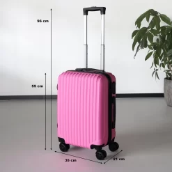 Handbagage Koffer 55cm Roze 4 Wielen Trolley Met Pin Slot -Reisopslagwinkel 1200x1200 119