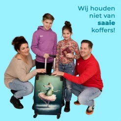 NoBoringSuitcases.com® Koffer Groot - Krokodil - Kroon - Goud - Ballet - Portret - Trolley Koffer Met TSA-slot - Met Wielen - 90 Liter - Reiskoffer - 66 Cm -Reisopslagwinkel 1200x1200 1193