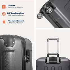 TRVLMORE Kofferset - 3 Delig - 38L (handbagage) + 70L + 110L - Donkergrijs -Reisopslagwinkel 1200x1200 1218