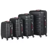 Monzana Kofferset - 4 Stuks S M L XL Met Wielen Cijferslot - Zwart