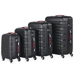 Monzana Kofferset - 4 Stuks S M L XL Met Wielen Cijferslot - Zwart