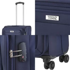TravelZ Softspinner TSA Kofferset - 3-delige Zachte Trolleyset - Dubbele Wielen En Voorvakken Blauw -Reisopslagwinkel 1200x1200 1343