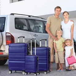 Merax 3-delig Kofferset Met TSA Slot - Trolleyset ABS 40L, 70L & 110 Liter - Blauw -Reisopslagwinkel 1200x1200 1378