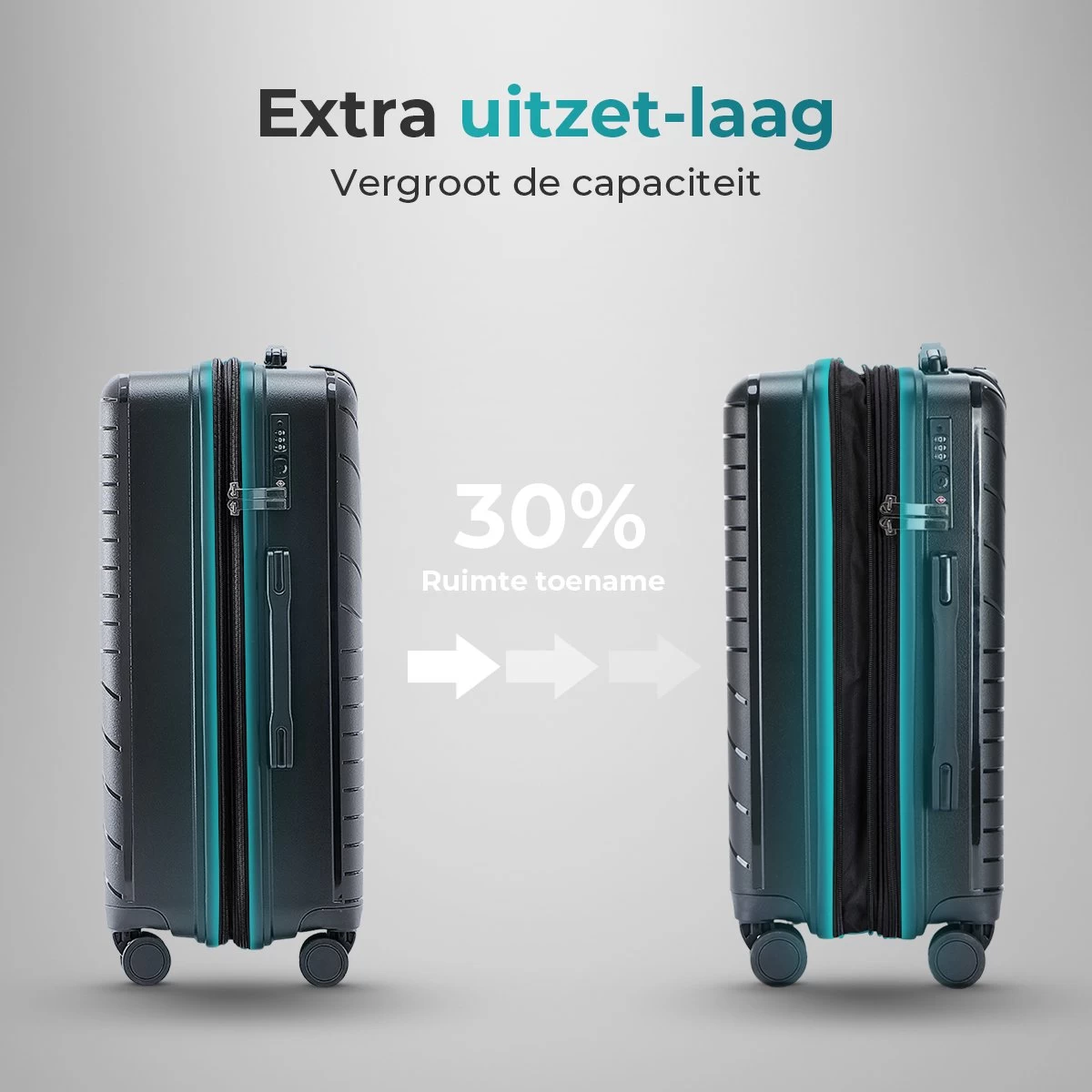 Legage Kofferset - Kofferset 3-Delig - Inclusief TSA Sloten - 1 Handbagage Koffer - Trolley - Zwart 4 Legage Kofferset - Kofferset 3-Delig - Inclusief TSA Sloten - 1 Handbagage Koffer - Trolley - Zwart - Afbeelding 4
