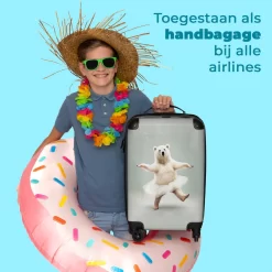 NoBoringSuitcases.com® Koffer - IJsbeer - Rok - Wit - Portret - Dieren - Trolley Op Wieltjes - Reiskoffer - Past Binnen 55x40x20 Cm En 55x35x25 Cm - Fotokoffer -Reisopslagwinkel 1200x1200 142