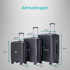 Legage Kofferset - Kofferset 3-Delig - Inclusief TSA Sloten - 1 Handbagage Koffer - Trolley - Zwart 17 Legage Kofferset - Kofferset 3-Delig - Inclusief TSA Sloten - 1 Handbagage Koffer - Trolley - Zwart -Reisopslagwinkel 1200x1200 1423