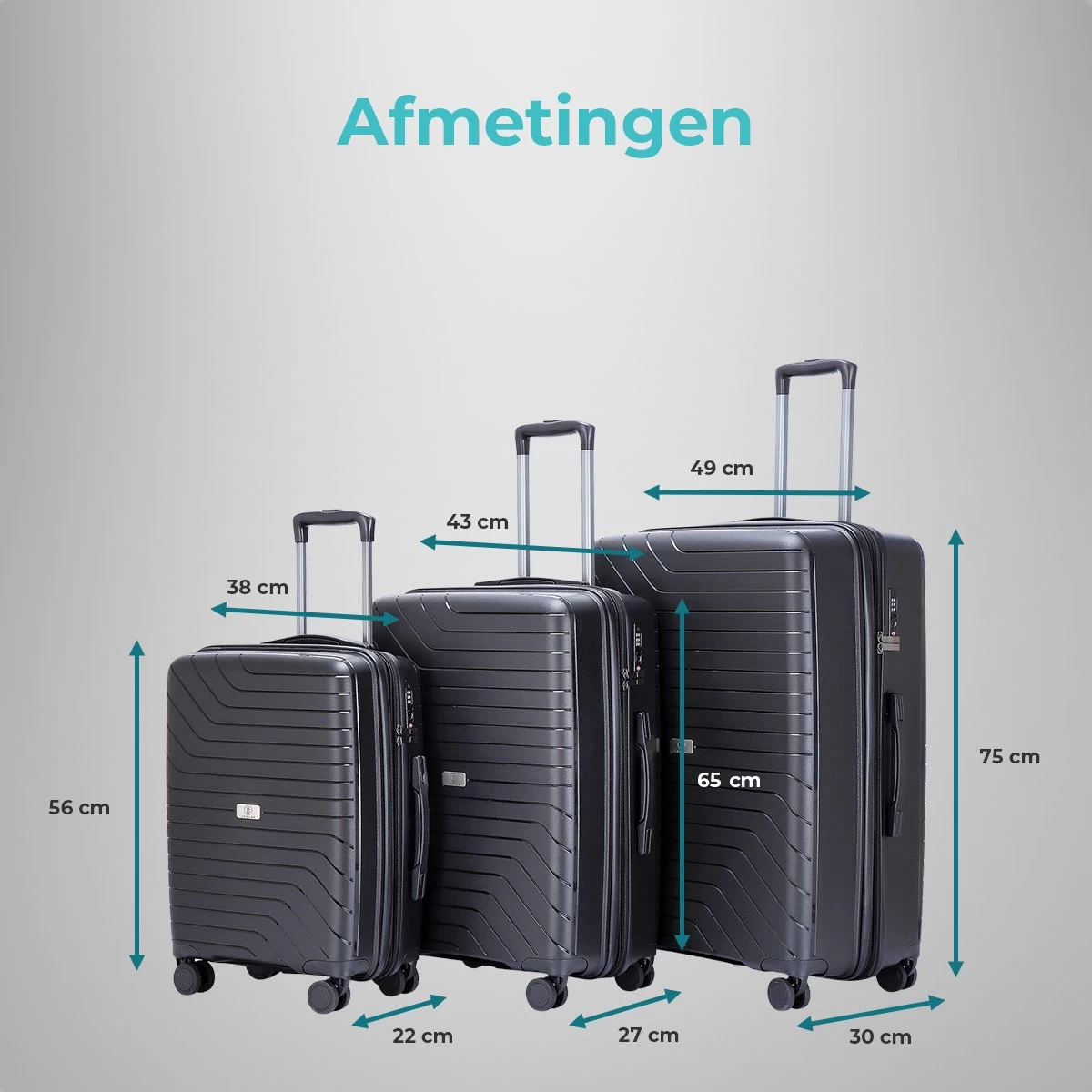 Legage Kofferset - Kofferset 3-Delig - Inclusief TSA Sloten - 1 Handbagage Koffer - Trolley - Zwart 9 Legage Kofferset - Kofferset 3-Delig - Inclusief TSA Sloten - 1 Handbagage Koffer - Trolley - Zwart - Afbeelding 9