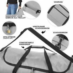 TravelZ Opvouwbare Wieltas | Reistas Op Wielen | 100 Liter | Verbeterd 2022 Model | Grijs -Reisopslagwinkel 1200x1200 1508