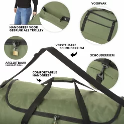 TravelZ Opvouwbare Wieltas | Reistas Op Wielen | 100 Liter | Verbeterd 2022 Model | Groen -Reisopslagwinkel 1200x1200 1537