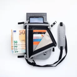 Groene Berg Nektasje - Reistas - Paspoorthouder Met RFID Blokkering - Reisportemonnee - Lichtgrijs