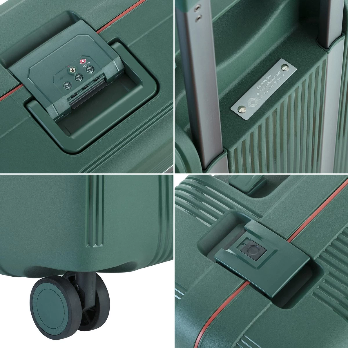 CarryOn Protector Luxe Handbagage Koffer - Trolley 55cm Met TSA-slot En Clipsluiting - Groen 7 CarryOn Protector Luxe Handbagage Koffer - Trolley 55cm Met TSA-slot En Clipsluiting - Groen - Afbeelding 7