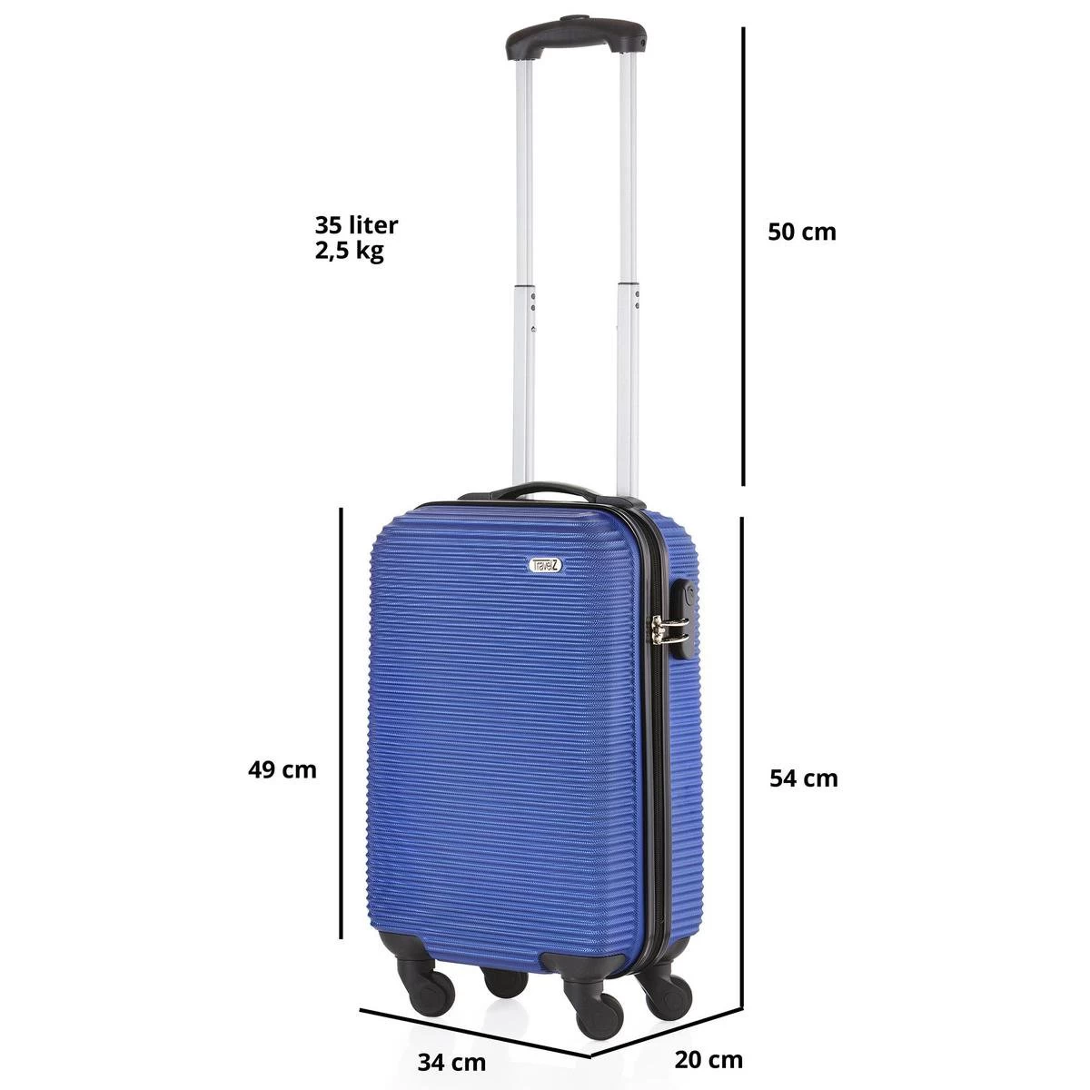 TravelZ Horizon Handbagagekoffer - 54cm Handbagage Trolley Met Gevoerde Binnenkant - Blauw 8 TravelZ Horizon Handbagagekoffer - 54cm Handbagage Trolley Met Gevoerde Binnenkant - Blauw - Afbeelding 8