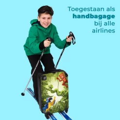 NoBoringSuitcases.com® Koffer - Jungle - Dieren - Groen - Kinderen - Past Binnen 55x40x20 Cm En 55x35x25 Cm - Handbagage - Trolley - Fotokoffer - Cabin Size - Print -Reisopslagwinkel 1200x1200 23