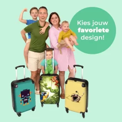 NoBoringSuitcases.com® Koffer - Jungle - Dieren - Groen - Kinderen - Past Binnen 55x40x20 Cm En 55x35x25 Cm - Handbagage - Trolley - Fotokoffer - Cabin Size - Print -Reisopslagwinkel 1200x1200 26