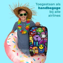 NoBoringSuitcases.com® Koffer - Monster - Bloemen - Regenboog - Design - Grappig - Past Binnen 55x40x20 Cm En 55x35x25 Cm - Handbagage - Trolley - Fotokoffer - Cabin Size - Print -Reisopslagwinkel 1200x1200 3