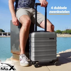 CabinMax Handbagage Koffer - Trolley 30L - Harde Reiskoffer - 45x36x20cm - Lichtgewicht - Groot Capaciteit - Steel Grey -Reisopslagwinkel 1200x1200 316