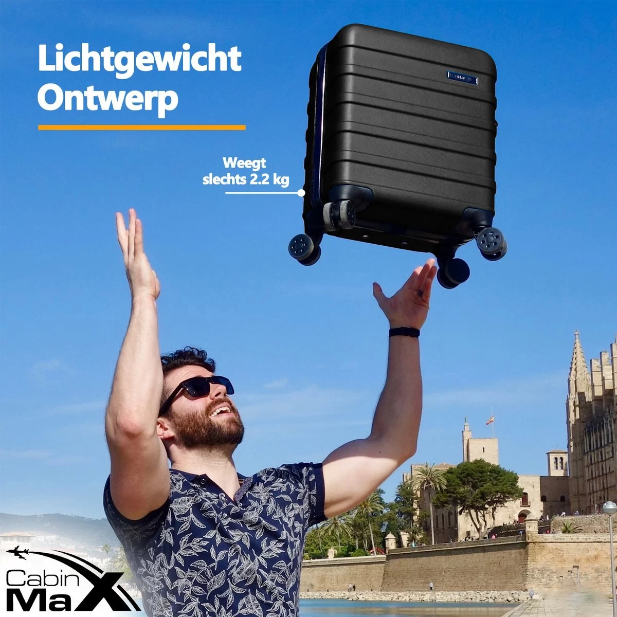 CabinMax Handbagage Koffer - Trolley 30L - Harde Reiskoffer - 45x36x20cm - Lichtgewicht - Groot Capaciteit - Zwart 3 CabinMax Handbagage Koffer - Trolley 30L - Harde Reiskoffer - 45x36x20cm - Lichtgewicht - Groot Capaciteit - Zwart - Afbeelding 3