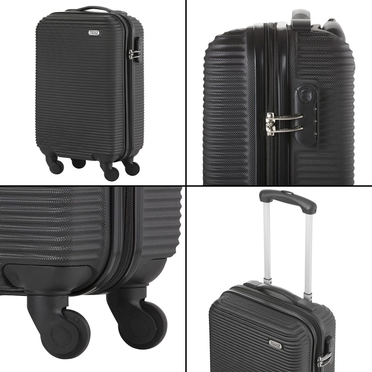 TravelZ Horizon Handbagagekoffer - 54cm Handbagage Trolley Met Gevoerde Binnenkant - Zwart 4 TravelZ Horizon Handbagagekoffer - 54cm Handbagage Trolley Met Gevoerde Binnenkant - Zwart - Afbeelding 4