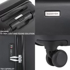 CarryOn Skyhopper Handbagage En Beautycase - 55cm TSA Trolley En Make-up Koffer - Zwart -Reisopslagwinkel 1200x1200 472