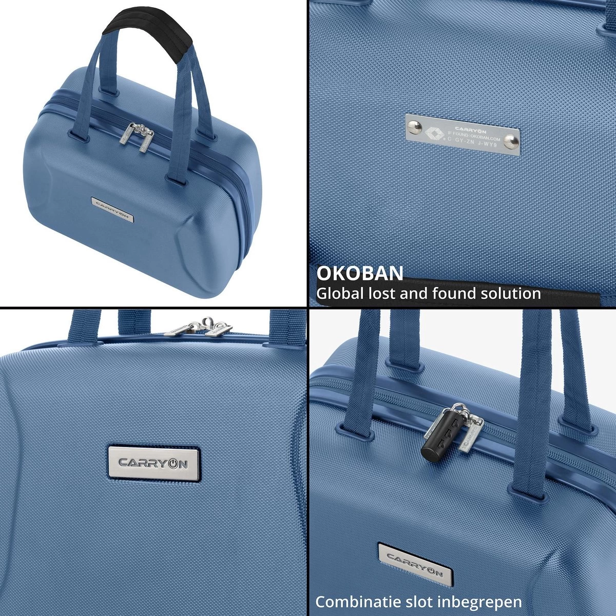 CarryOn Skyhopper Handbagage En Beautycase - 55cm TSA Trolley En Make-up Koffer - Blauw 4 CarryOn Skyhopper Handbagage En Beautycase - 55cm TSA Trolley En Make-up Koffer - Blauw - Afbeelding 4