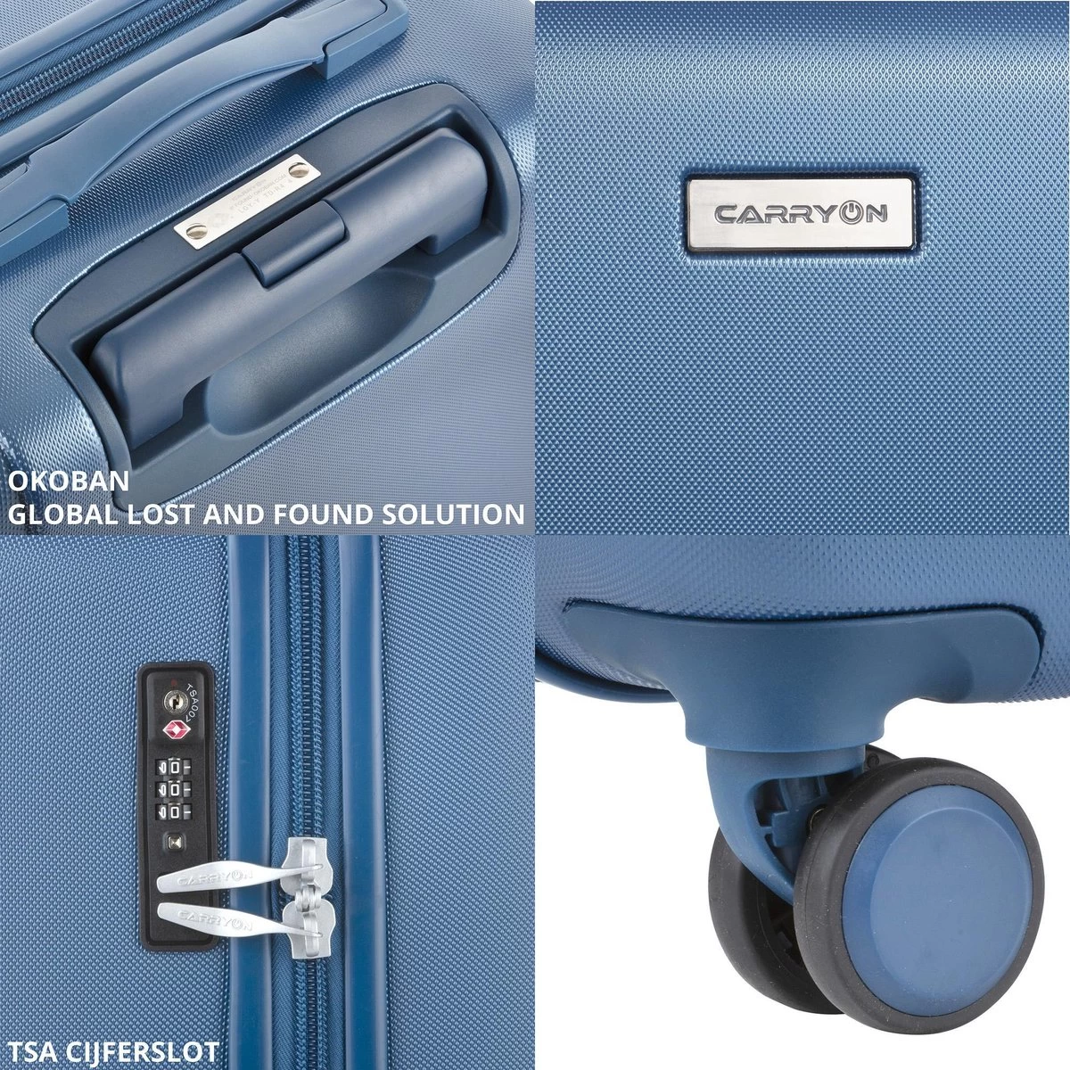 CarryOn Skyhopper Handbagage En Beautycase - 55cm TSA Trolley En Make-up Koffer - Blauw 5 CarryOn Skyhopper Handbagage En Beautycase - 55cm TSA Trolley En Make-up Koffer - Blauw - Afbeelding 5