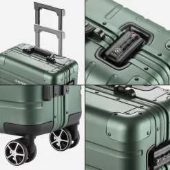 CarryOn ULD Handbagage - Luxe Aluminium Trolley 55cm - Dubbel TSA Slot - Dubbele Wielen - Groen -Reisopslagwinkel 1200x1200 526
