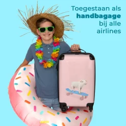 NoBoringSuitcases.com® Kinderkoffer - Trolley Kinderen - Varken - Roze - Skateboard - Kinderen - Meisje - Koffer Dieren - Past Binnen 55x40x20 Cm En 55x35x25 Cm - Reiskoffer Met Wielen -Reisopslagwinkel 1200x1200 546