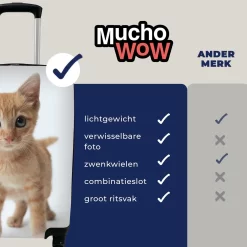 MuchoWow® Koffer - Kat - Rood - Kitten - Meisjes - Kinderen - Jongens - Kindje - Past Binnen 55x40x20 Cm En 55x35x25 Cm - Handbagage - Trolley - Fotokoffer - Cabin Size - Print -Reisopslagwinkel 1200x1200 566
