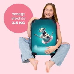 NoBoringSuitcases.com® Koffer - Koe - Ballet - Rok - Portret - Dieren - Trolley Op Wieltjes - Handbagagekoffer - Past Binnen 55x40x20 Cm En 55x35x25 Cm - Reiskoffer -Reisopslagwinkel 1200x1200 573