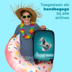 NoBoringSuitcases.com® Koffer - Koe - Ballet - Rok - Portret - Dieren - Trolley Op Wieltjes - Handbagagekoffer - Past Binnen 55x40x20 Cm En 55x35x25 Cm - Reiskoffer -Reisopslagwinkel 1200x1200 576