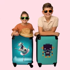 NoBoringSuitcases.com® Koffer - Koe - Ballet - Rok - Portret - Dieren - Trolley Op Wieltjes - Handbagagekoffer - Past Binnen 55x40x20 Cm En 55x35x25 Cm - Reiskoffer -Reisopslagwinkel 1200x1200 579