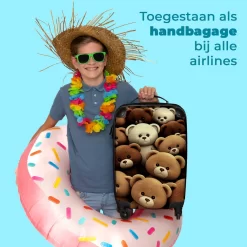 NoBoringSuitcases.com® Koffer - Knuffelbeer - Bruin - Design - Beer - Teddy - Trolley Op Wieltjes - Handbagagekoffer - Past Binnen 55x40x20 Cm En 55x35x25 Cm - Reiskoffers -Reisopslagwinkel 1200x1200 609