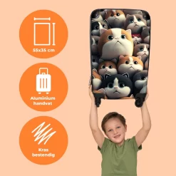 NoBoringSuitcases.com® Koffer - Handbagagekoffer - Kat - Dieren - Poes - Patronen - Trolley Op Wieltjes - Past Binnen 55x40x20 Cm En 55x35x25 Cm - Reiskoffers -Reisopslagwinkel 1200x1200 614