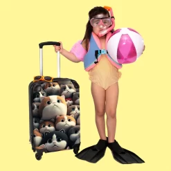 NoBoringSuitcases.com® Koffer - Handbagagekoffer - Kat - Dieren - Poes - Patronen - Trolley Op Wieltjes - Past Binnen 55x40x20 Cm En 55x35x25 Cm - Reiskoffers -Reisopslagwinkel 1200x1200 617